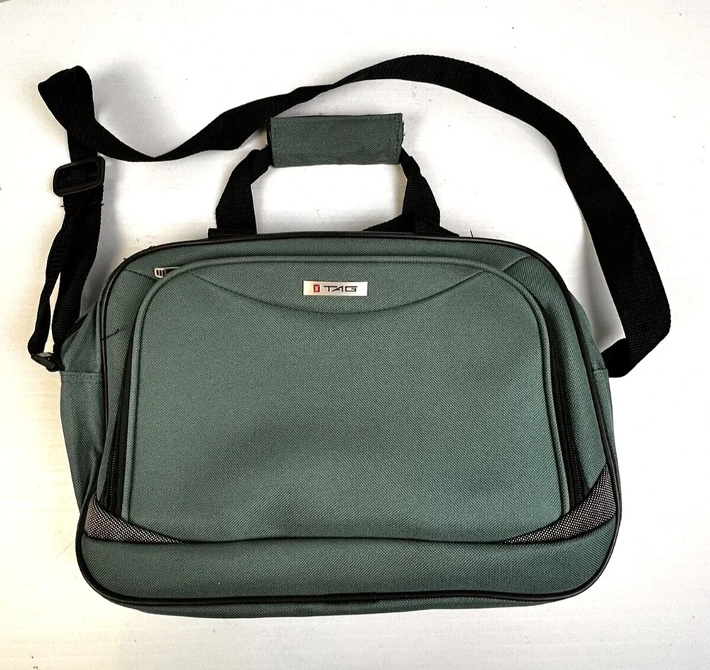 Tag Travel Laptop Bag Green Shoulder Crossbody Work School Luggage Satchel